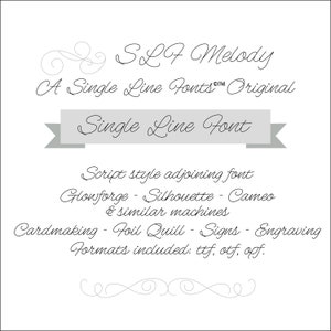 Fontes de linha única Fonte de diário - Fonte Glowforge - Fonte Lightburn Fonte fina para Silhouette Fonte de escrita Cricut - "SLF Melody"