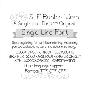 Single Line Schriftarten für Glowforge, Gravur, Prägung, Stiftwerkzeug, Laser, Folien Quill, Lightburn, Etc. - "Slf Bubble Wrap" - Cricut Schriftarten."
