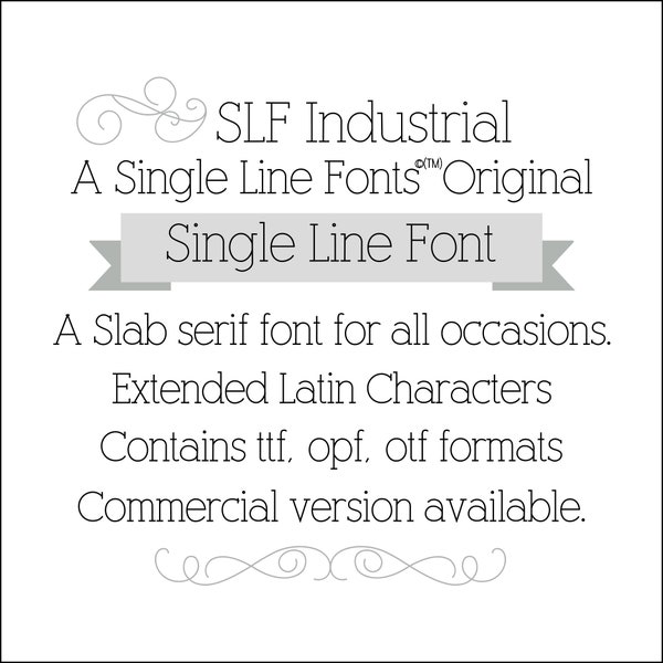Single Line Fonts Pen Tool Fonts - Scoring Fonts - Hairline Font for Silhouette - Cricut Sketch Pen Font - "SLf Industrial"