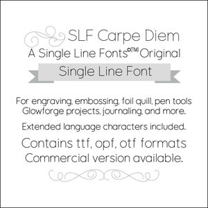 Polices une ligne - police Hairline - police Monoline - police Sketch Pen pour Glowforge, gravure, gaufrage, outil stylo, etc. - « SLf Carpe Diem »