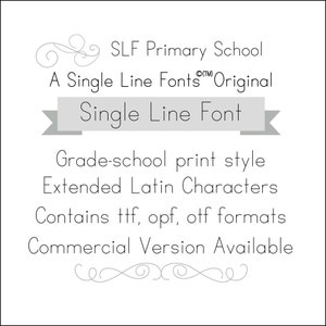 Fuentes de una sola línea - Fuente Hairline - Fuente Monoline - Fuente Sketch Pen para grabado en relieve Glowforge, herramienta Pluma, etc. - "SLF Primary School"