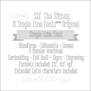 Fontes de linha única Fontes para Silhouette - Fontes de caneta de esboço - Fontes de gravura - Fontes finas - Fontes de escrita - "SLf The Skinny"