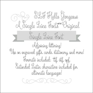 Fontes de linha única Fonte de caneta de esboço - Fonte Glowforge - Fonte de uma linha - Fonte de ferramenta de caneta - Fonte de caneta Cricut - "SLF Hello Gorgeous"