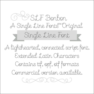 Single Line Fonts Glowforge Font - Lightburn Fonts for Scoring - OPF Font - Engraving Font - Foil Quill Font - opf Font - "SLF Bonbon”