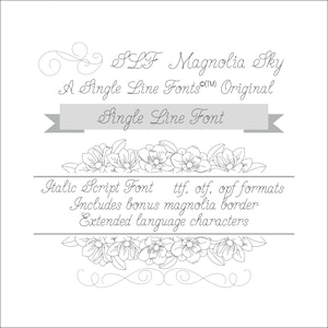 Fonte de casamento - Fonte de linha única - Fonte CNC - Fonte de caneta de pena - Fonte de ferramenta de caneta - Fonte para Silhouette - Fonte de caneta Cricut - SLF Magnolia Sky