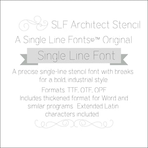 Stencil Single Line Font • Cricut Writing, Sketch Pen & Laser Engraving • SLF Architect Stencil