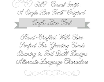 Casual Script Single Line Font • Cricut Writing, Sketch Pen & Laser Engraving • SLF Casual Script