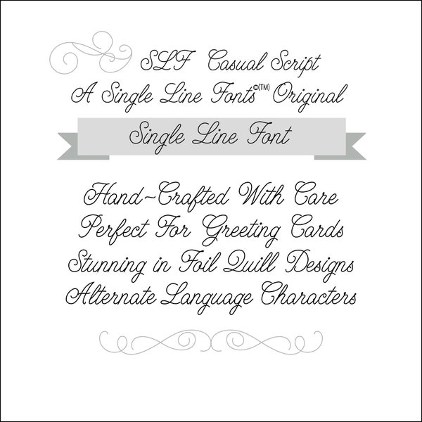 Single Line Fonts Cricut Font - Monoline Font - Hairline Font - Laser Engraving Font - Font for Glowforge - Lightburn - "SLF Casual Script"