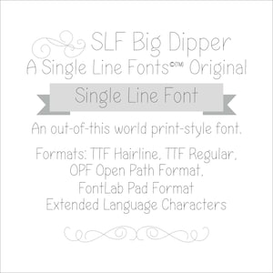 Fontes de linha única Fonte - Fonte de caneta de esboço - Fonte de caneta de pena - Fonte de ferramenta de caneta - Fonte fina para Silhouette - Fonte de caneta Cricut - "SLF Big Dipper"