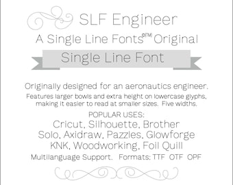 Single Line Fonts Sketch Pen Font - Knk Monoline  Font - Engraving Font - Cricut Font - Monoline Font - Scoring Font - "SLF Engineer"