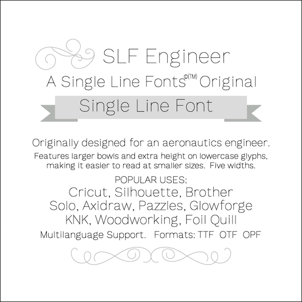 Single Line Fonts©(TM) Sketch Pen Font - Knk Monoline  Font - Engraving Font - Cricut Font - Monoline Font - Scoring Font - "SLf Engineer"