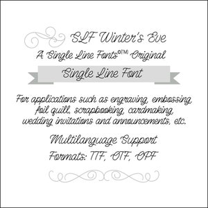 Einzeilige Schriftarten Hochzeit Schriftart - Monoline Schriftart - Quill Pen Schriftart - Pen-Tool Schriftart - Schriftart für Silhouette - Cricut Pen Schriftart - "SLf Winter's Eve"