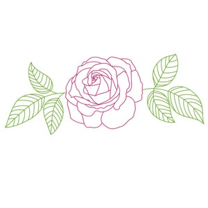 Zarte Rose Single Line SVG - Skizze Zeichnungen - Skizzenstift Design - Foil Quill SVG - Rose Zeichnung - Silhouette File - SVG File Download