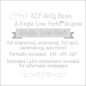 Single Line Fonts Skinny Schriftart - Dünne Schriftart - Pen-Tool Schriftart - Dünne Schriftart für Silhouette - Cricut Lettering Schriftart - "SLF Jelly Bean"