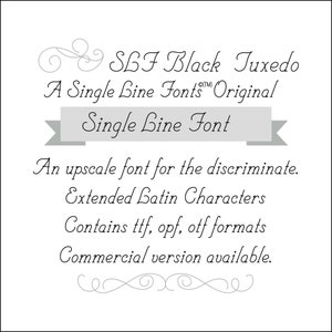 Polices une ligne polices Cricut Sketch Pen - police Quill Pen - police outil stylo - police pour Silhouette - police Cricut Pen - « SLf Black Tuxedo »
