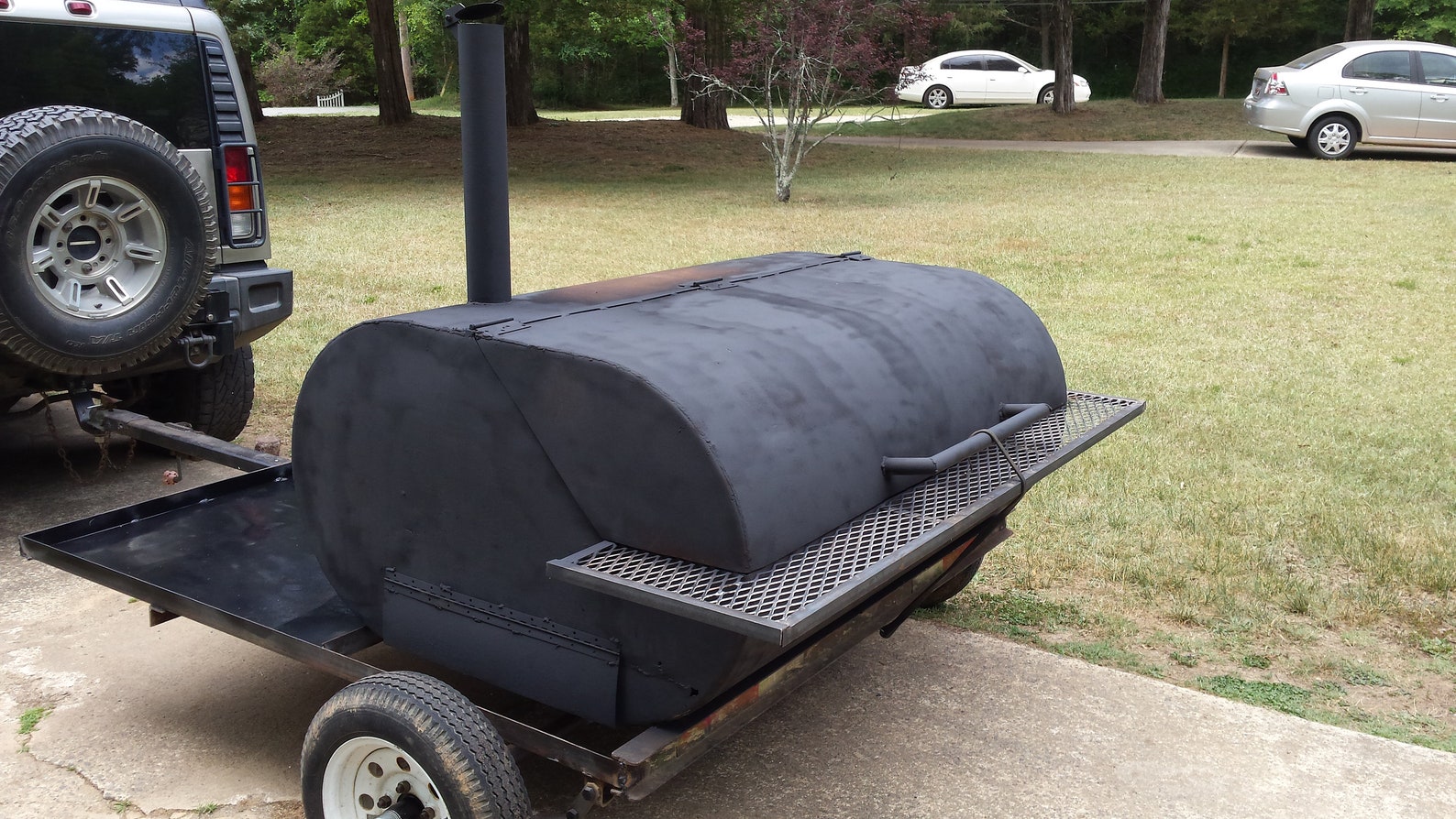 Pull Behind Offset Smoker Grill Etsy
