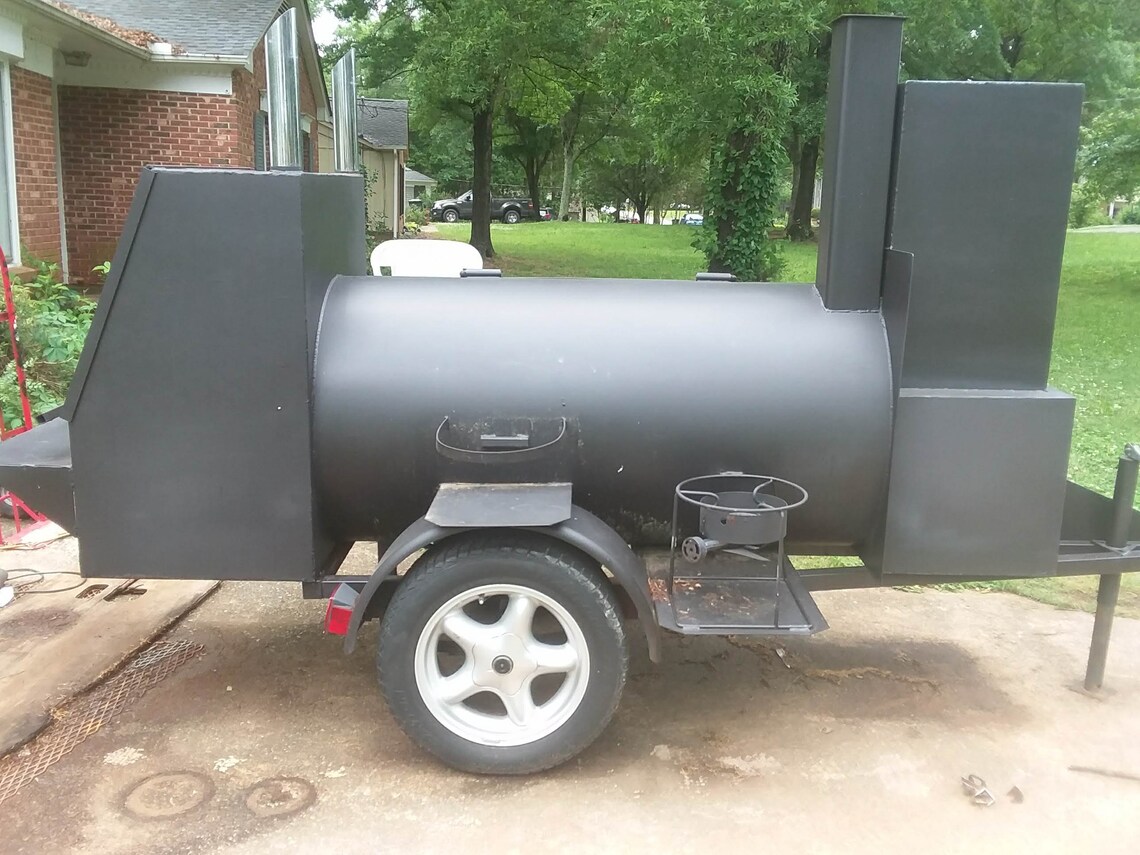 Pull Behind Reverse Flow Smoker Grill Etsy