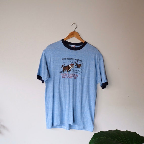 Vintage Eagle Volunteer Firemen T-shirt by Jerzees