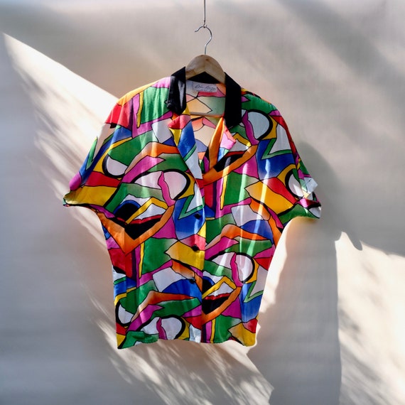 Vintage Geometric Abstract Blouse