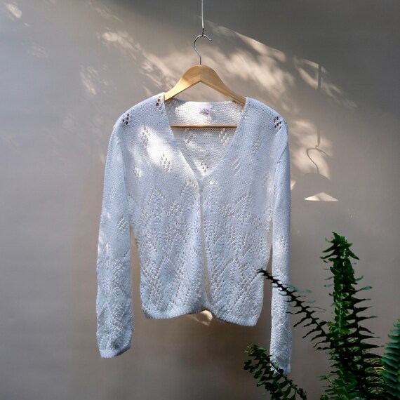 Vintage Crochet Cardigan by T.W.H , USA