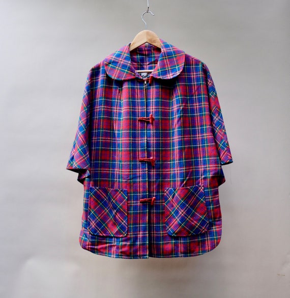 Vintage 70's Plaid Tartan Cape