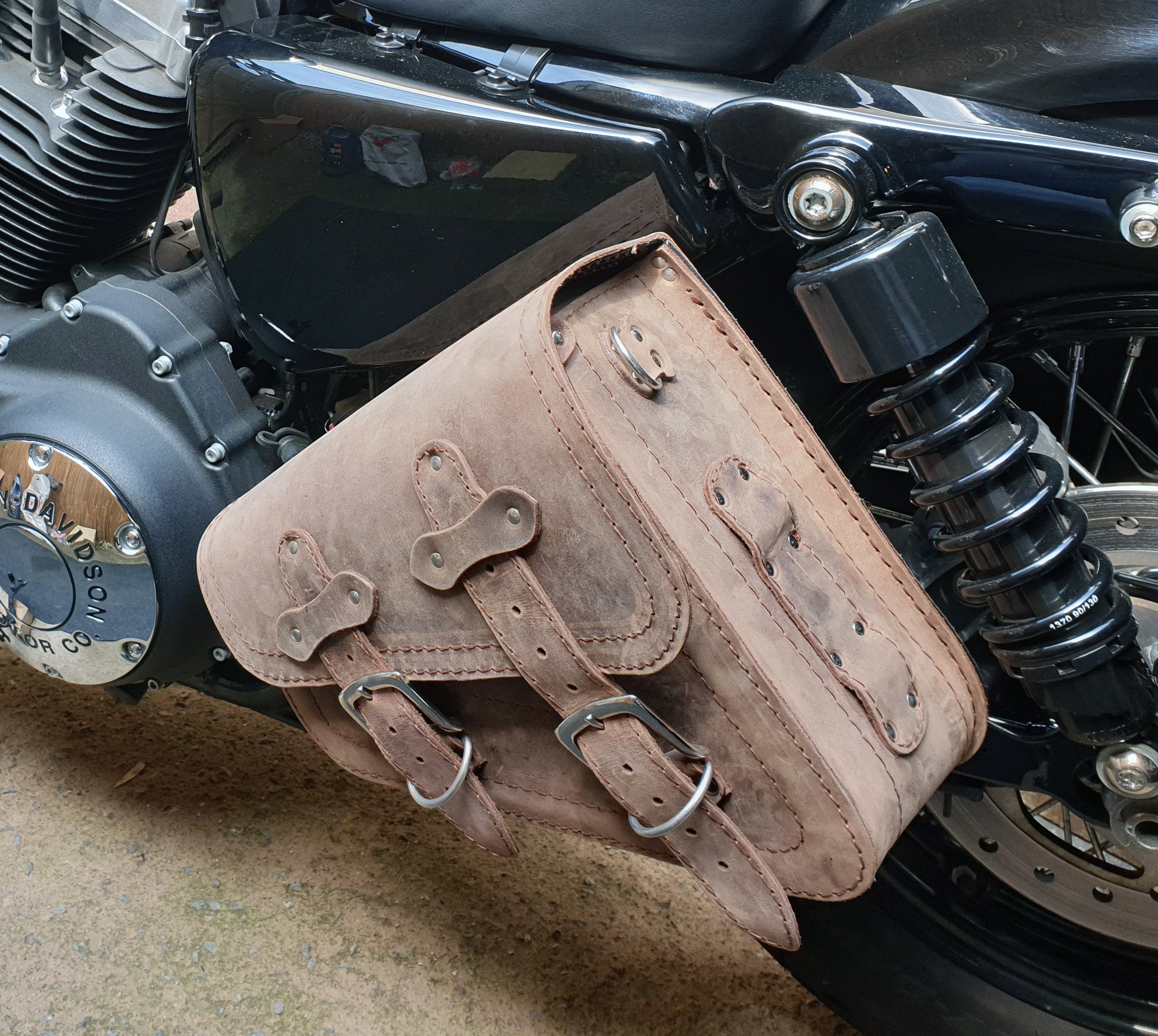 Other Luggage Parts & Accessories GENUINE LEATHER Motorcycle Solo BAG