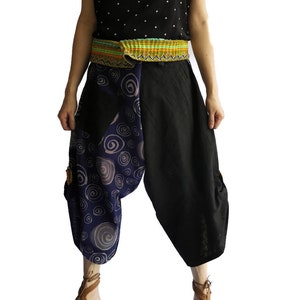 Limited edition, Fisherman Pants Tie waist embroidery hmong pants,Unisex, Thai cotton Pants,Wrap pants,Comfy Pants,Unisex,Kimono Pants Cosy