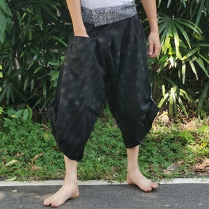 Samurai broek visser broek unieke ontwerpen Aladdin broek, Yoga broek, Samurai Broek Unisex Yoga Broek Ninja Broek Harem Broek Boho Broek
