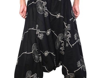 Harem Pants cotton Thailand pants,Pajamas pants Comfy Pants,Work from home pants, Cotton Yoga Baggy pants,Hmong pants Unisex comfy hippie