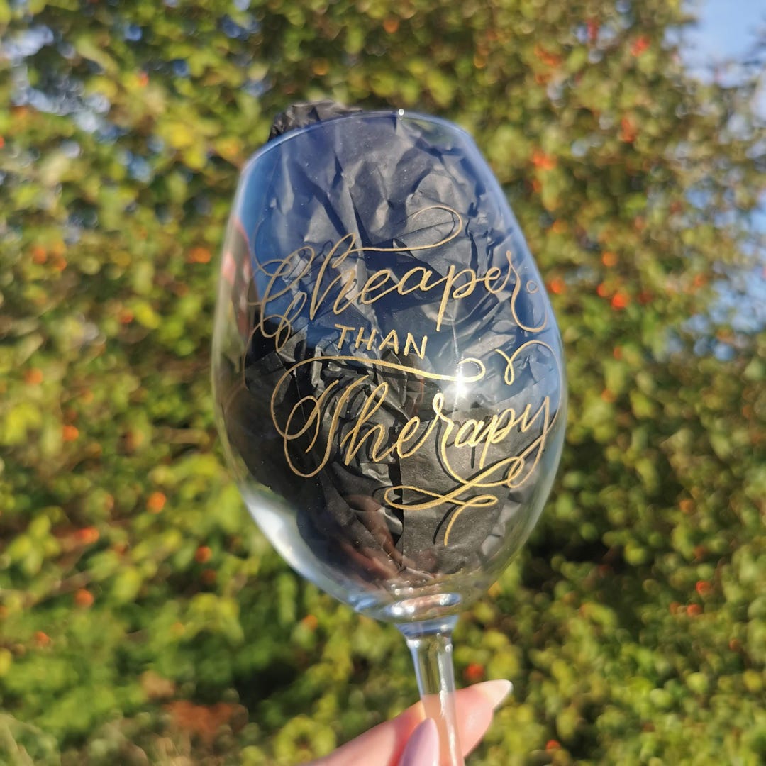 Hand Engraved Wine Glass 