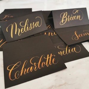 Handgeschriebene Kalligraphie Schwarze Tischkarten Hochzeit Taufe Geburtstag Besondere Anlass