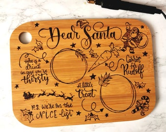 Christmas Eve Santa Treat Chopping Board Handburned