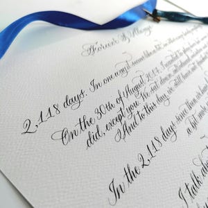 Benutzerdefinierte handgeschriebene Kalligraphie Text Zitat Gelübde Songtexte Karte Inspirational Personalisiertes Geschenk