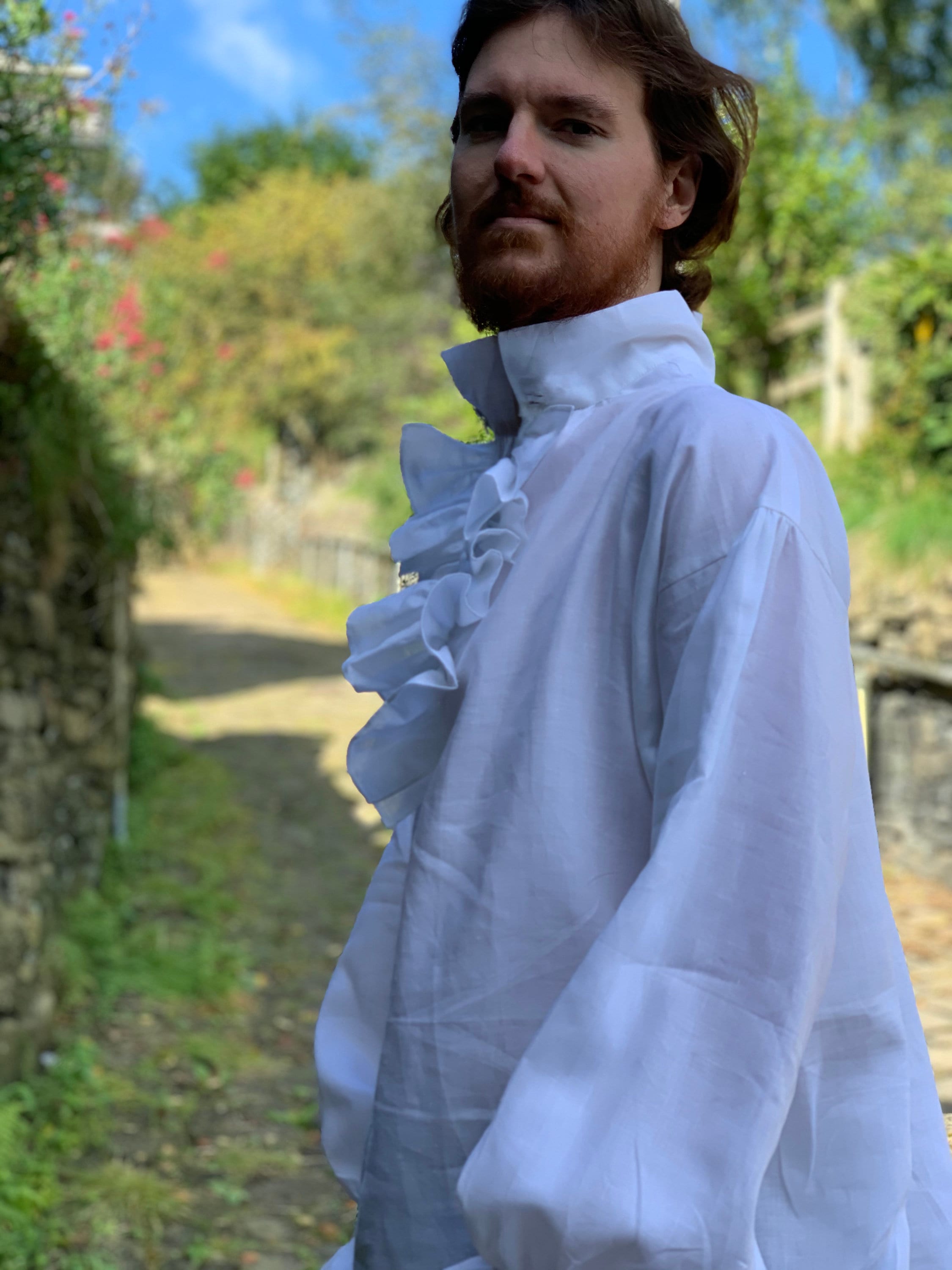 Men's Linen Shirt With Frilled Front and Cuffs Etsy Australia