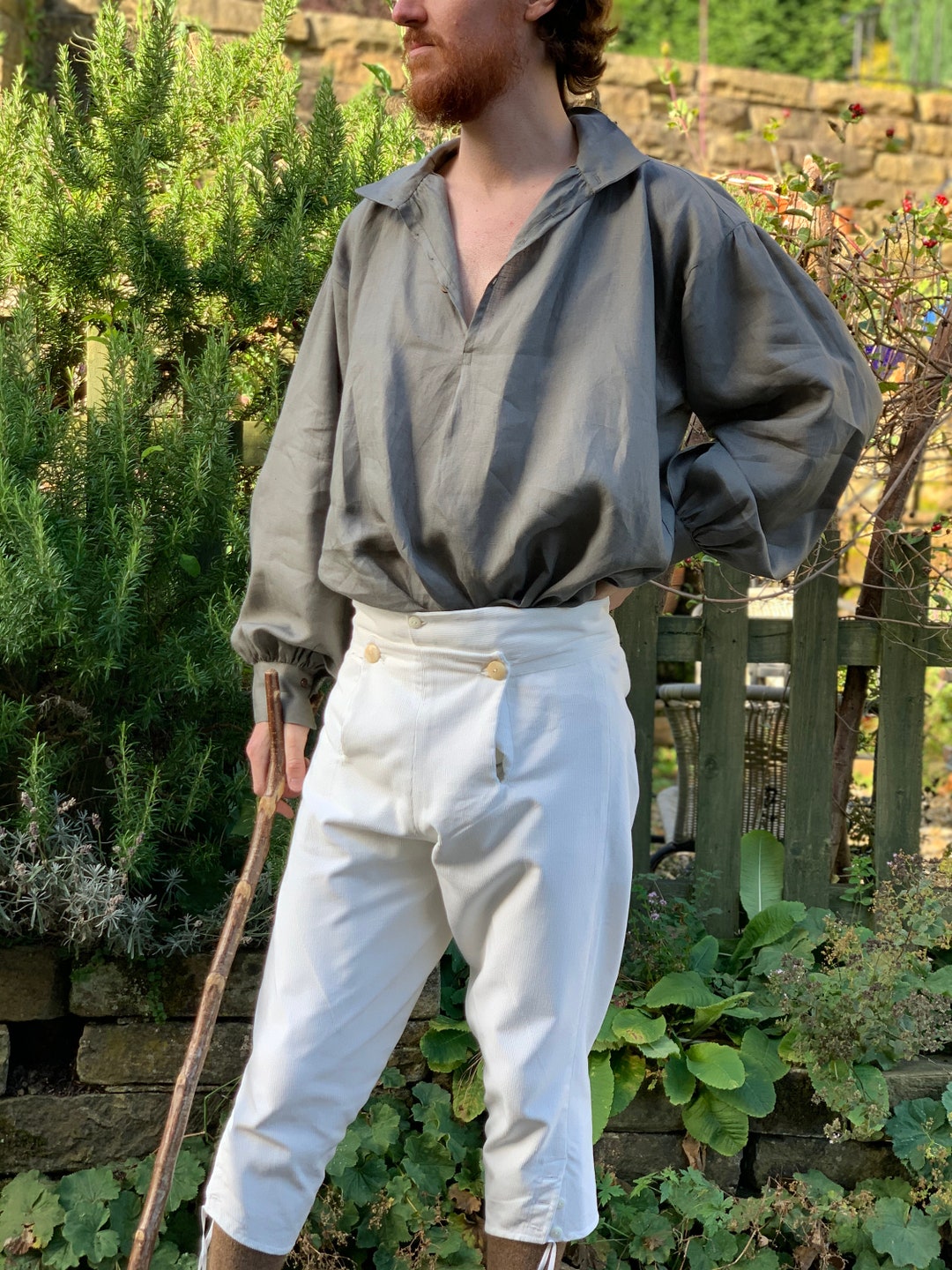 Men's Breeches in Undyed Cotton Corduroy, Fall-front Style - Etsy