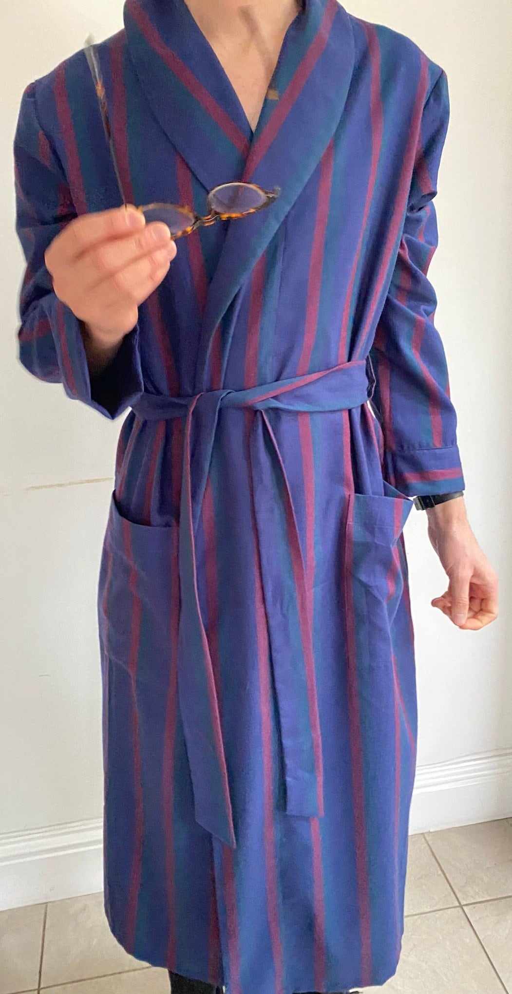 Mens striped robe