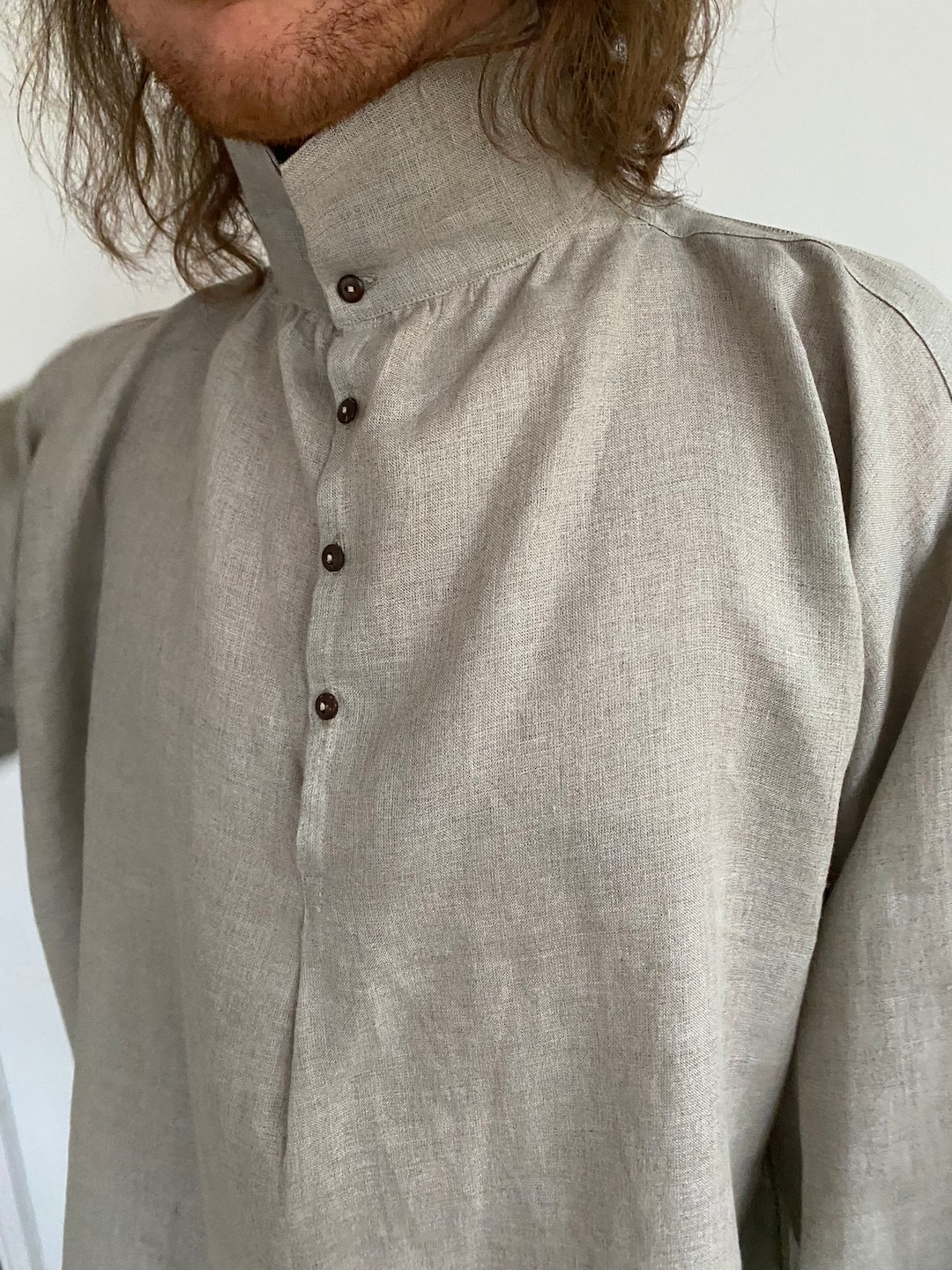 Men's Shirt in Natural Linen, C18th Style - Etsy UK