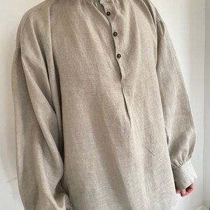 Men's Shirt in Natural Linen C18th Style - Etsy