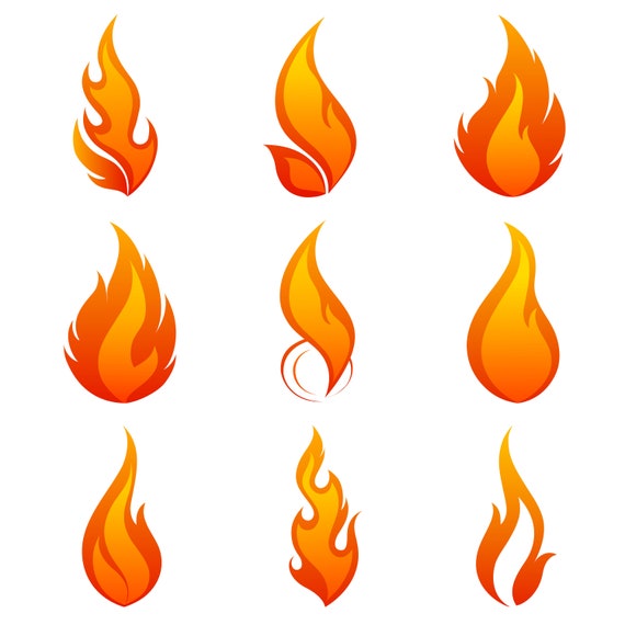 Vector Cartoon Big Fire Flame PNG Images