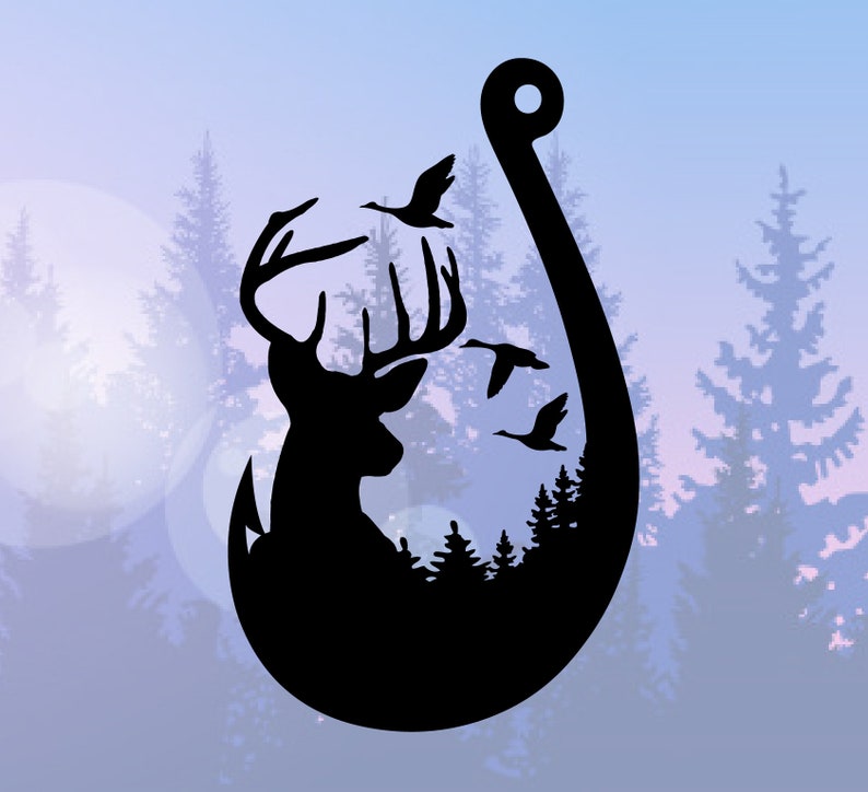 Download Duck Deer and Hook for Cricut and Silhouette Hunting | Etsy