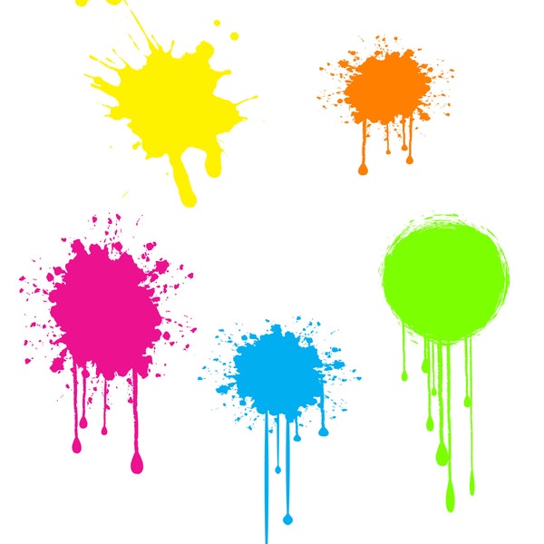 Neon Paint Splatter - Etsy