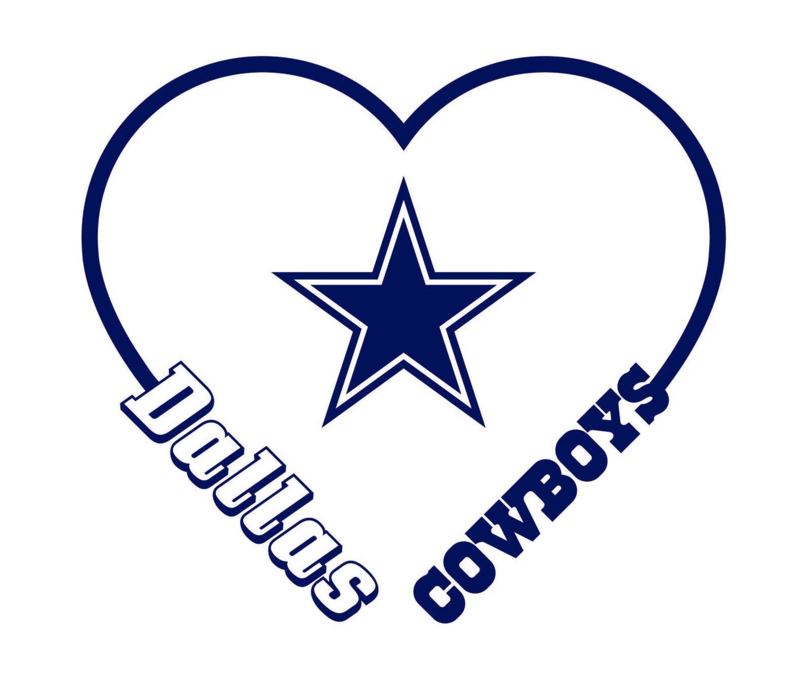Dallas Cowboys Heart instant download Dallas Cowboys clip art | Etsy