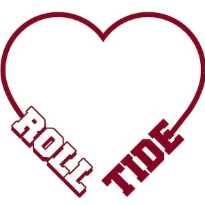 Alabama Crimson Tide Herz sofort download Alabama Clip Art Roll Tide svg-Dateien Alabama Cricut-Dateien Roll Tide Schneidedatei
