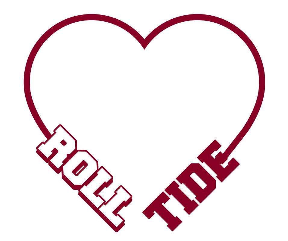 Alabama Crimson Tide Herz sofort download Alabama Clip Art Roll Tide svg-Dateien Alabama Cricut-Dateien Roll Tide Schneidedatei