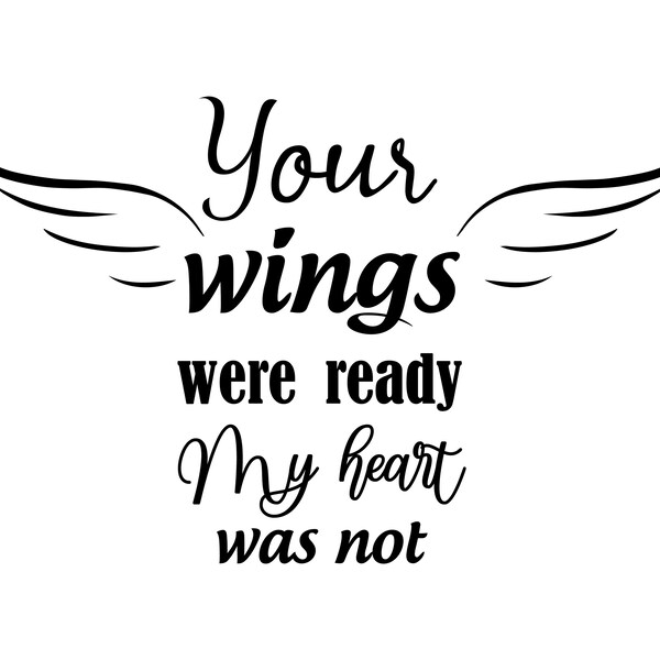 Your Wings were Ready But My Heart was Not - Sympathy Gifts in Memory of Loss & Loved Ones Ornament, Heartfelt Bereavement Keepsake Grey Stone Memorial Pendant 3.15Inch Round