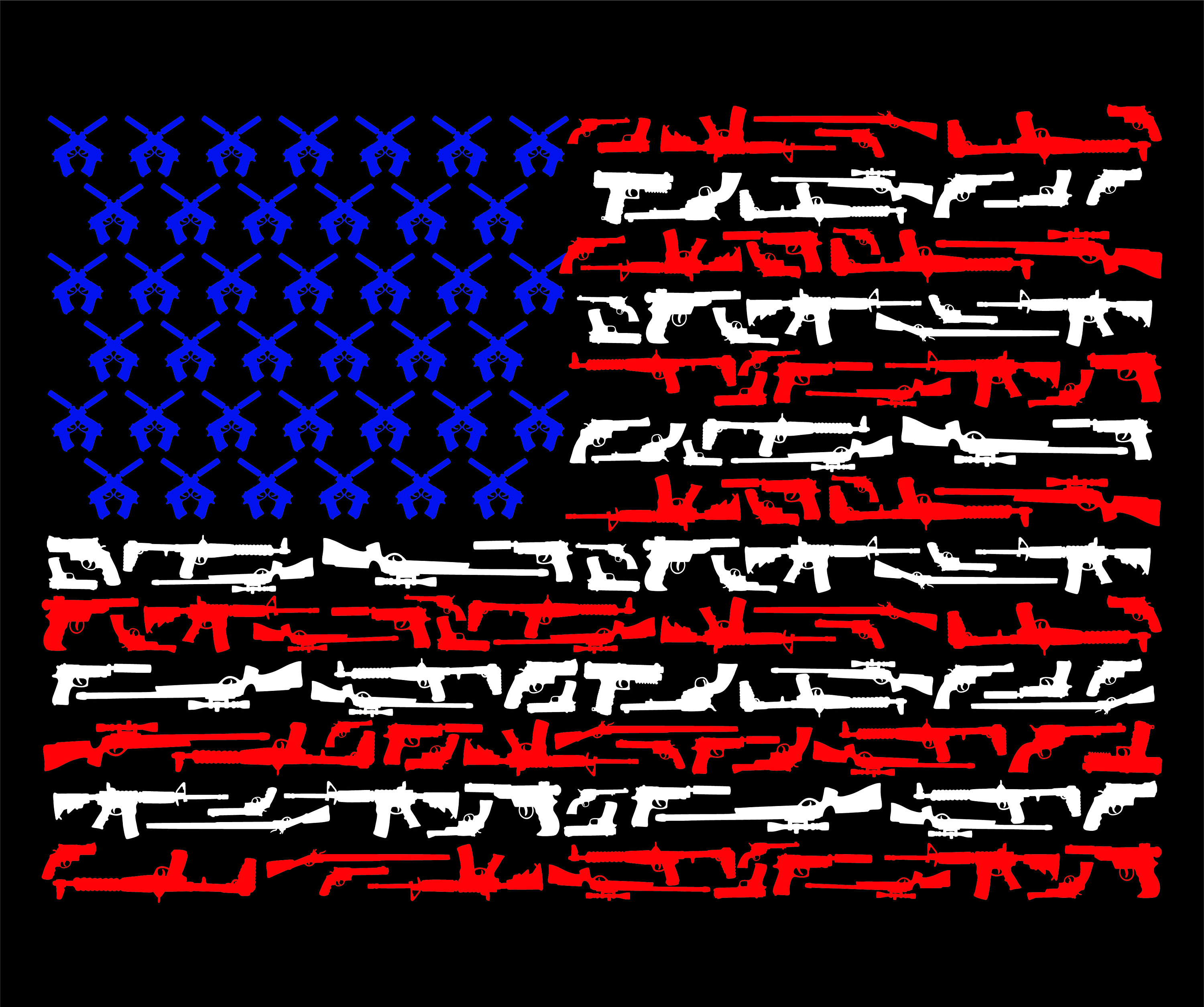 Shooter アメリカ国旗デザイン ベスト American Flag Made of Guns for Cricut and Silhouette, Printable