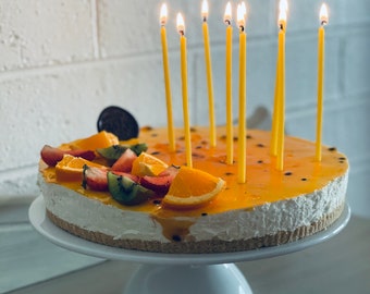 12 Beeswax Birthday Candles - Artisan Hand Dipped - 10cm / 14cm