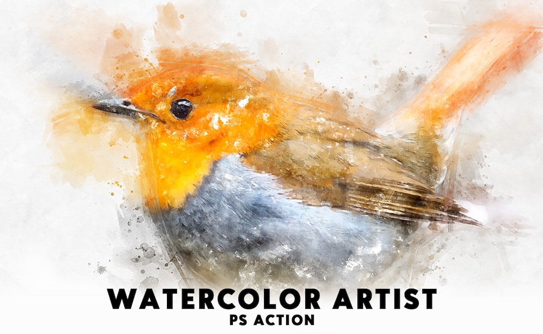 Watercolor Painting Photoshop Action: Overlay Effect - Etsy