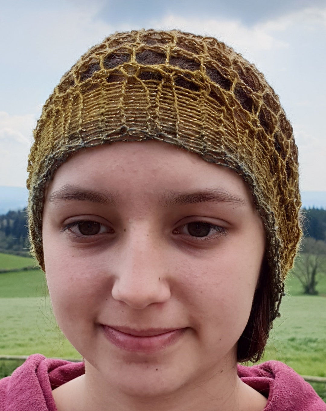 Gold Lace Stitch Hat Bronze Lace Stitch Slouch Hat Lace Etsy UK