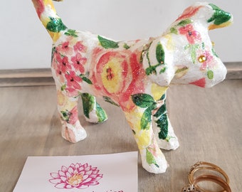 Ring Holder,  Decoupage Dog Ring Holder,  Dog Ring Display,  Jewellery Storage